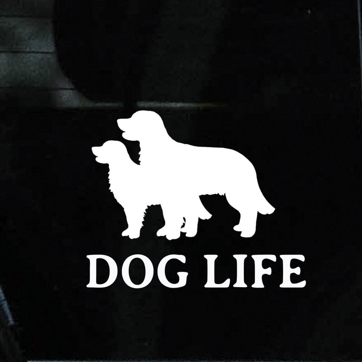 Dog Life Car Decal | 400+ Breeds Available | Dog Life | Permanent Outdoor Vinyl | 4"x4" | White Matte Car Decal