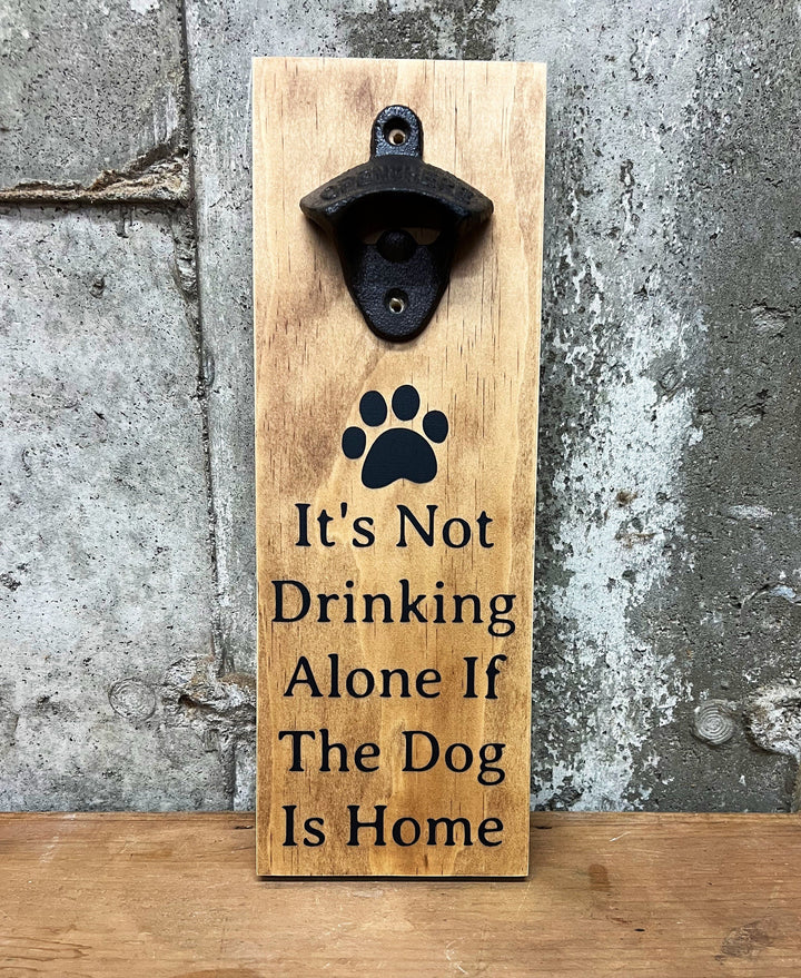 Dog Lover Bottle Opener, Handpainted on solid wood with bronze cast iron opener, Perfect gift for the dog lover who loves beer