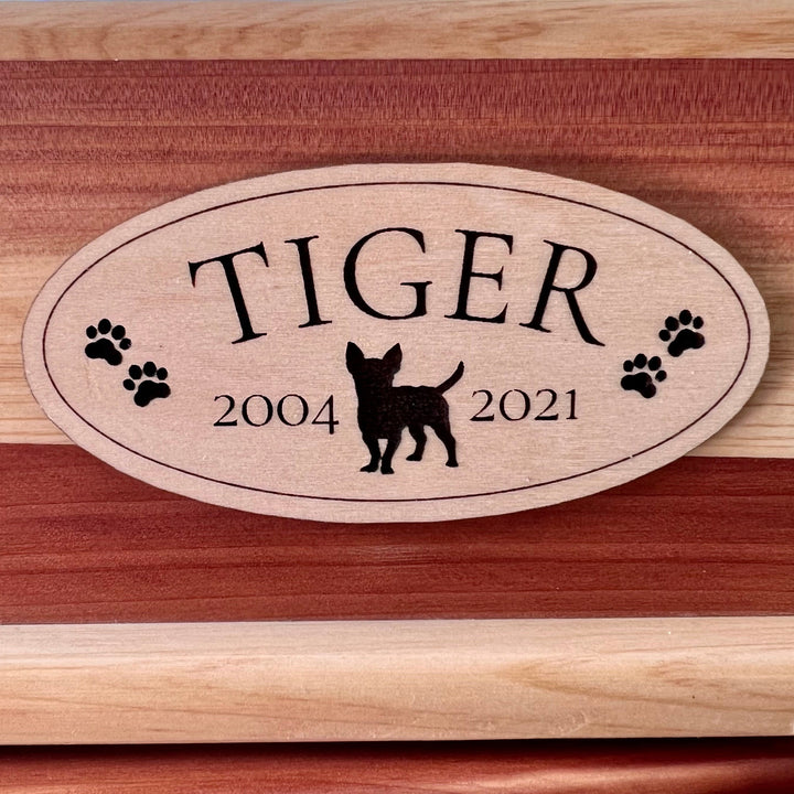 Plaque for Dog Urn (No Urn Included), Personalized with breed, name and dates