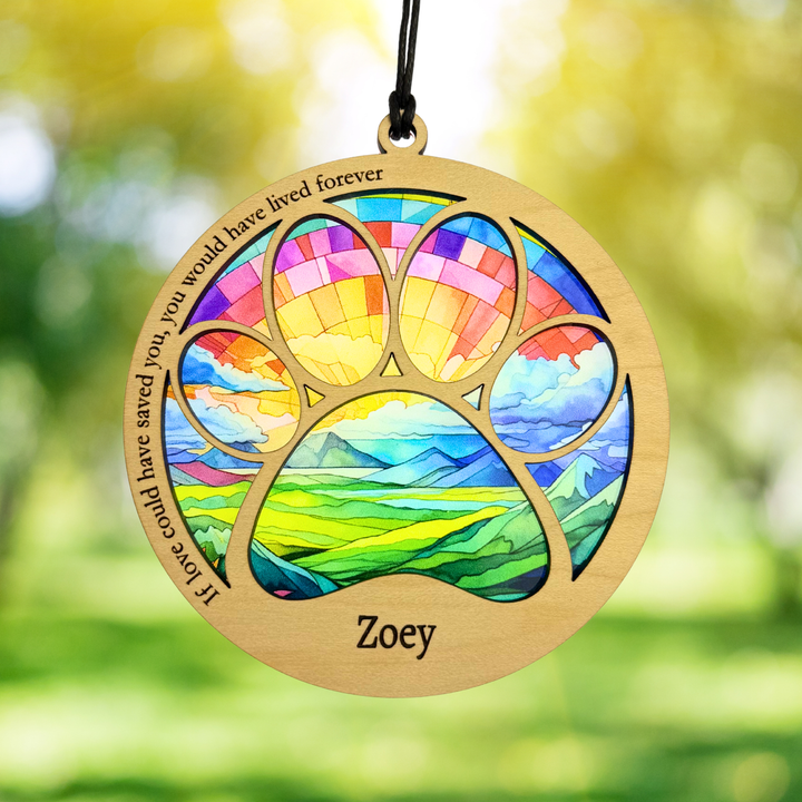 Pet Memorial Suncatcher - Paw Design