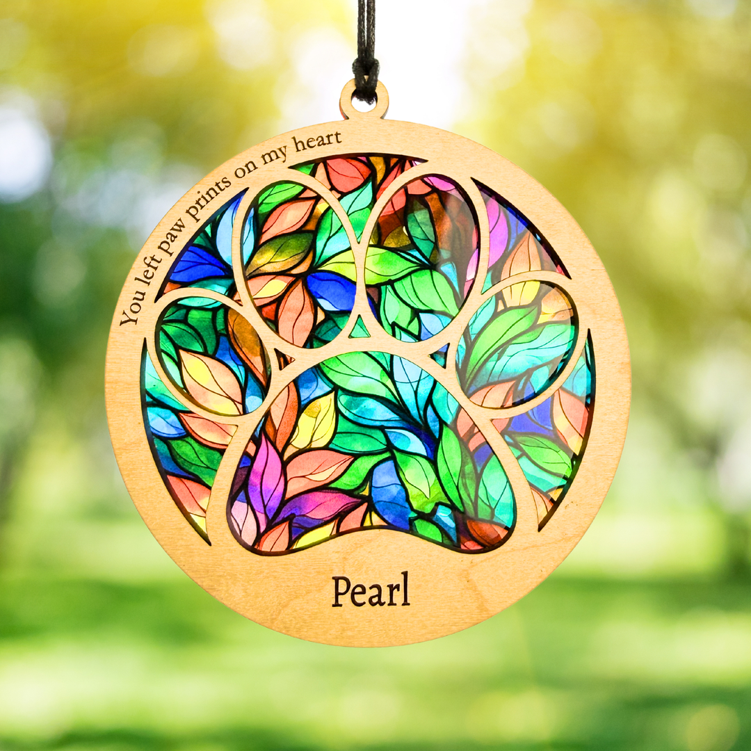 Pet Memorial Suncatcher - Paw Design