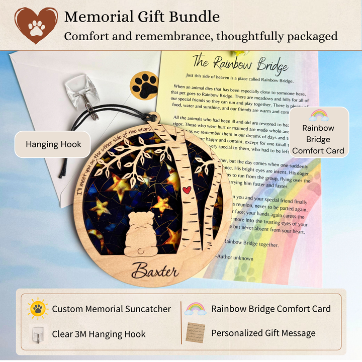 Dog Memorial Suncatcher - I'll meet you on the other side of the stars