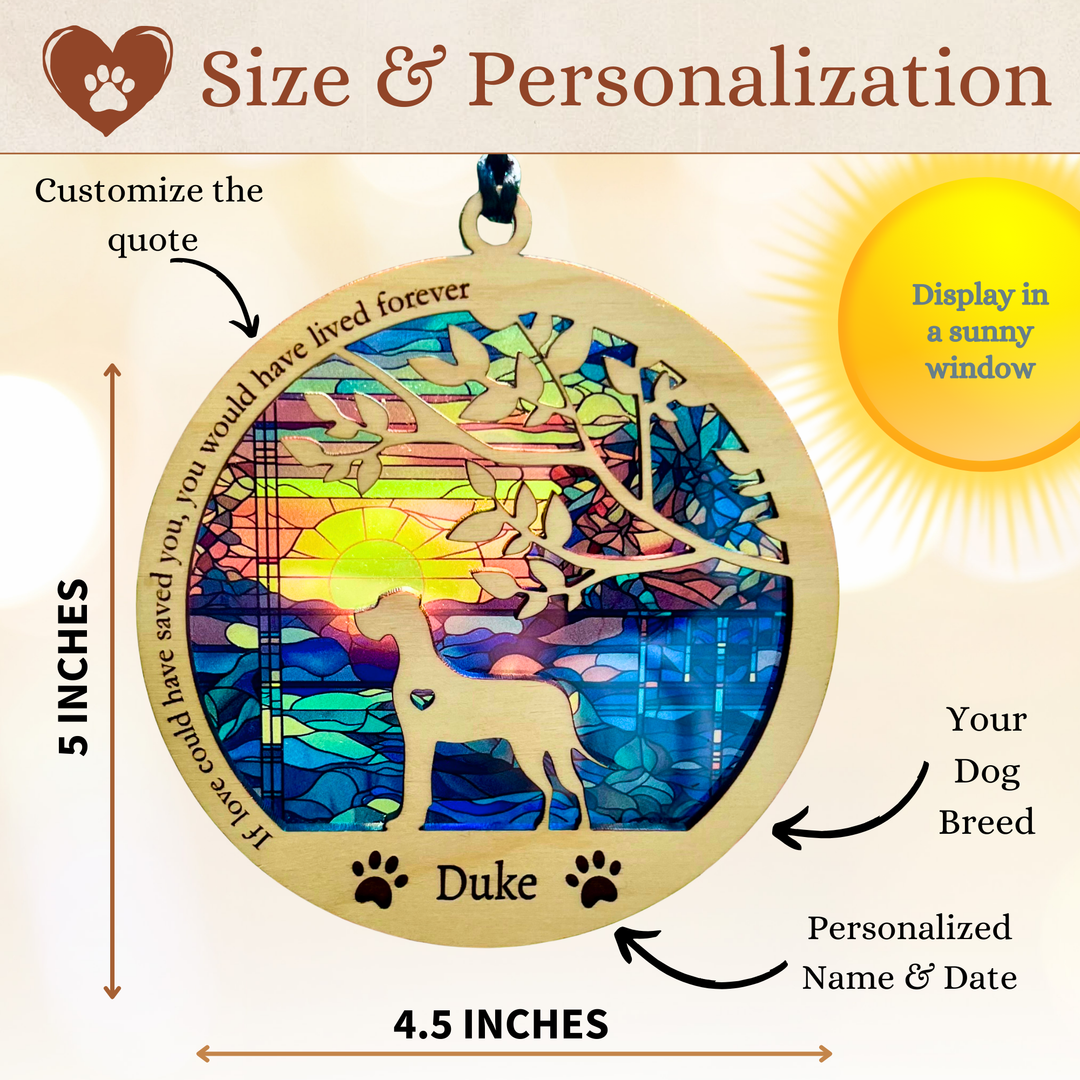 Dog Memorial Suncatcher - Sunrise