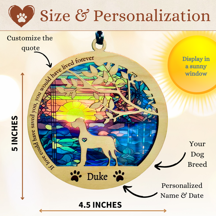 Dog Memorial Suncatcher - Sunrise