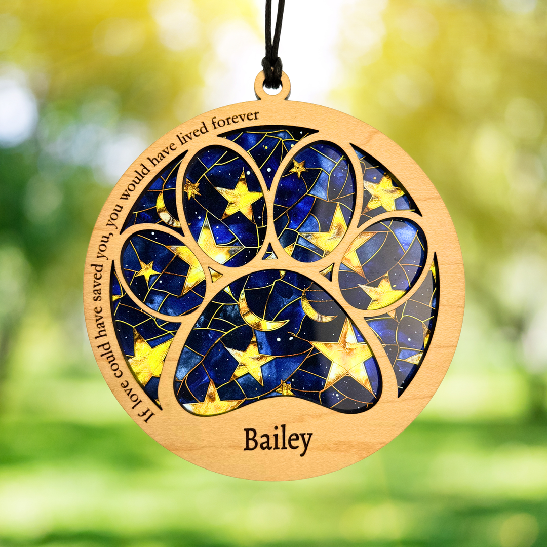 Pet Memorial Suncatcher - Paw Design