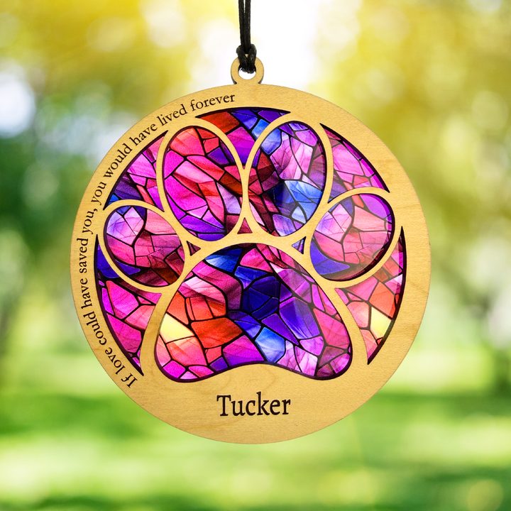 Pet Memorial Suncatcher - Paw Design
