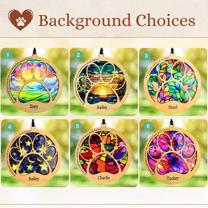 Pet Memorial Suncatcher - Paw Design