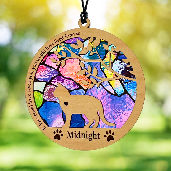 Cat Memorial Suncatcher - Mosaic Series