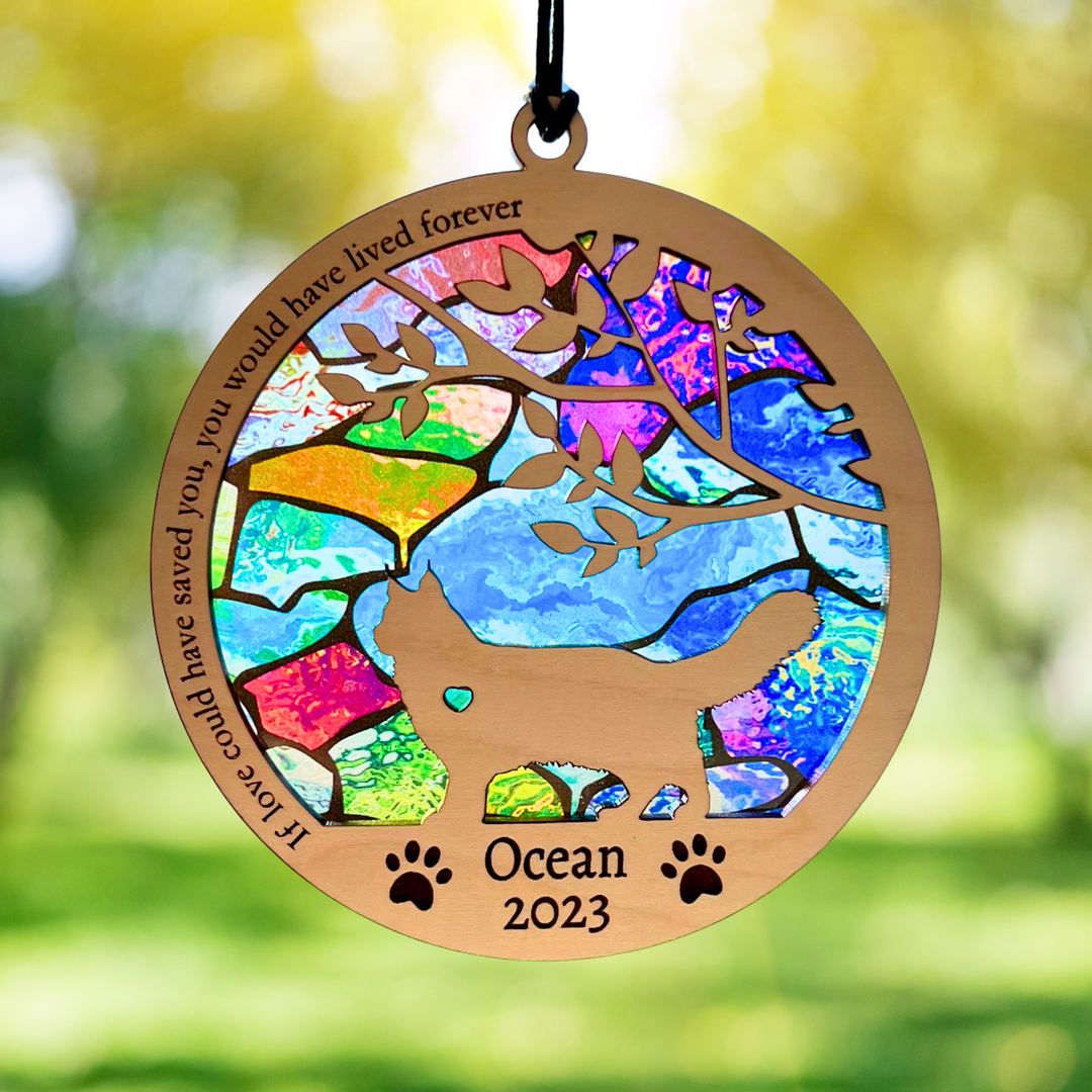 Cat Memorial Suncatcher - Mosaic Series