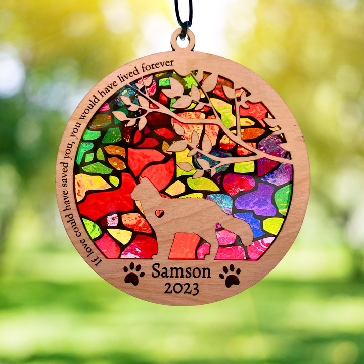 Cat Memorial Suncatcher - Red Mosaic