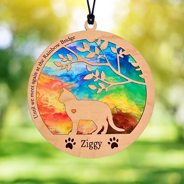 Cat Memorial Suncatcher - Rainbow Series