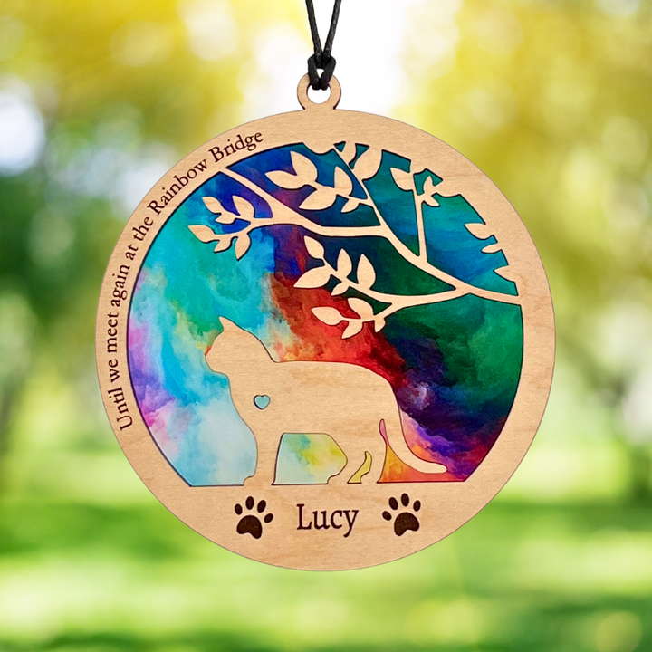 Cat Memorial Suncatcher - Rainbow Series