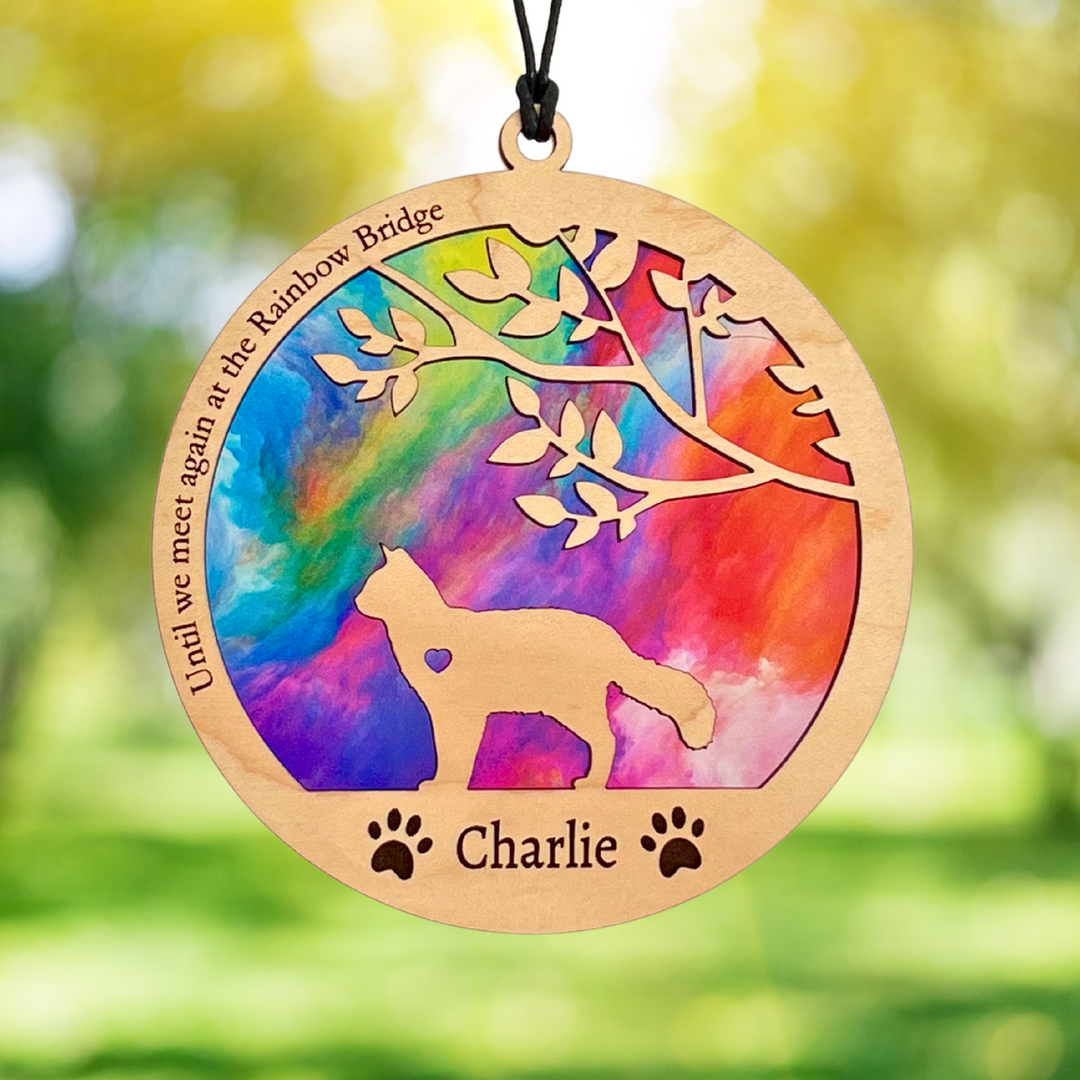 Cat Memorial Suncatcher - Rainbow Series