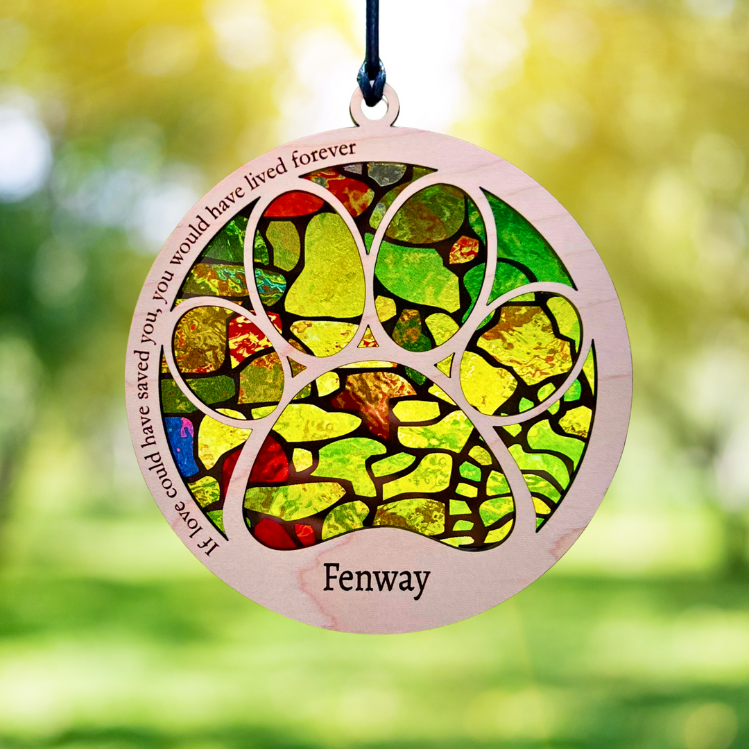 Pet Memorial Suncatcher - Paw Design