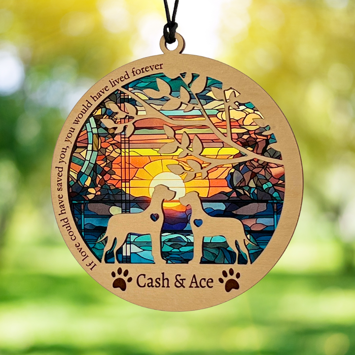 Dog Memorial Suncatcher - Multiple Dogs - Designer Series