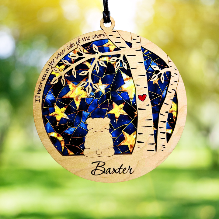 Dog Memorial Suncatcher - I'll meet you on the other side of the stars