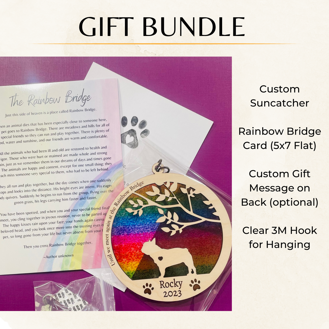 Rainbow Bridge Dog Memorial Suncatcher