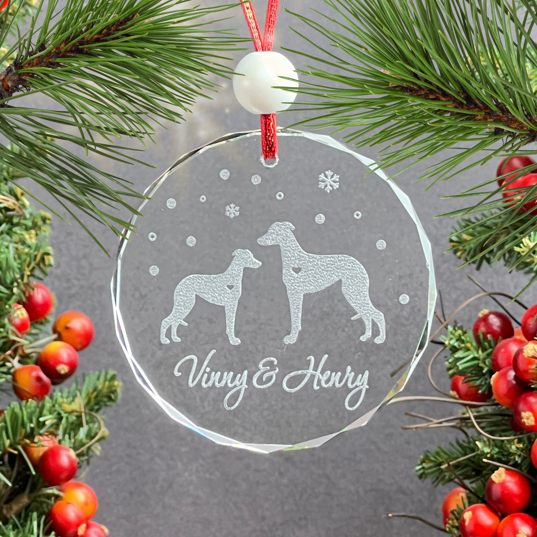 Glass Dog Silhouette Ornament - 3" Crystal Ornament