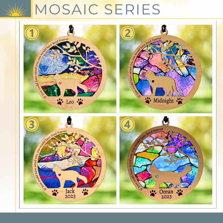 Cat Memorial Suncatcher - Mosaic Series