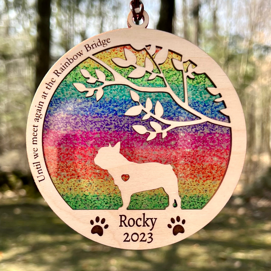 Rainbow Bridge Dog Memorial Suncatcher