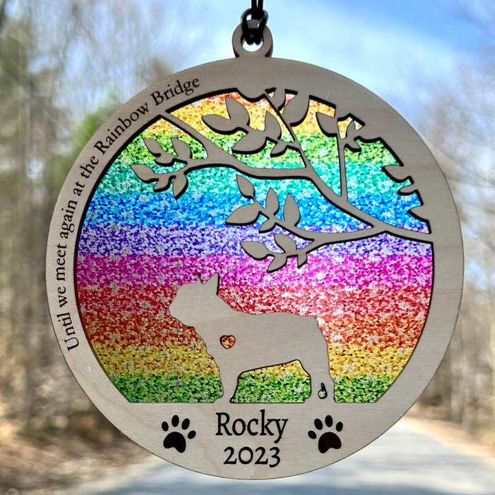 Rainbow Bridge Dog Memorial Suncatcher