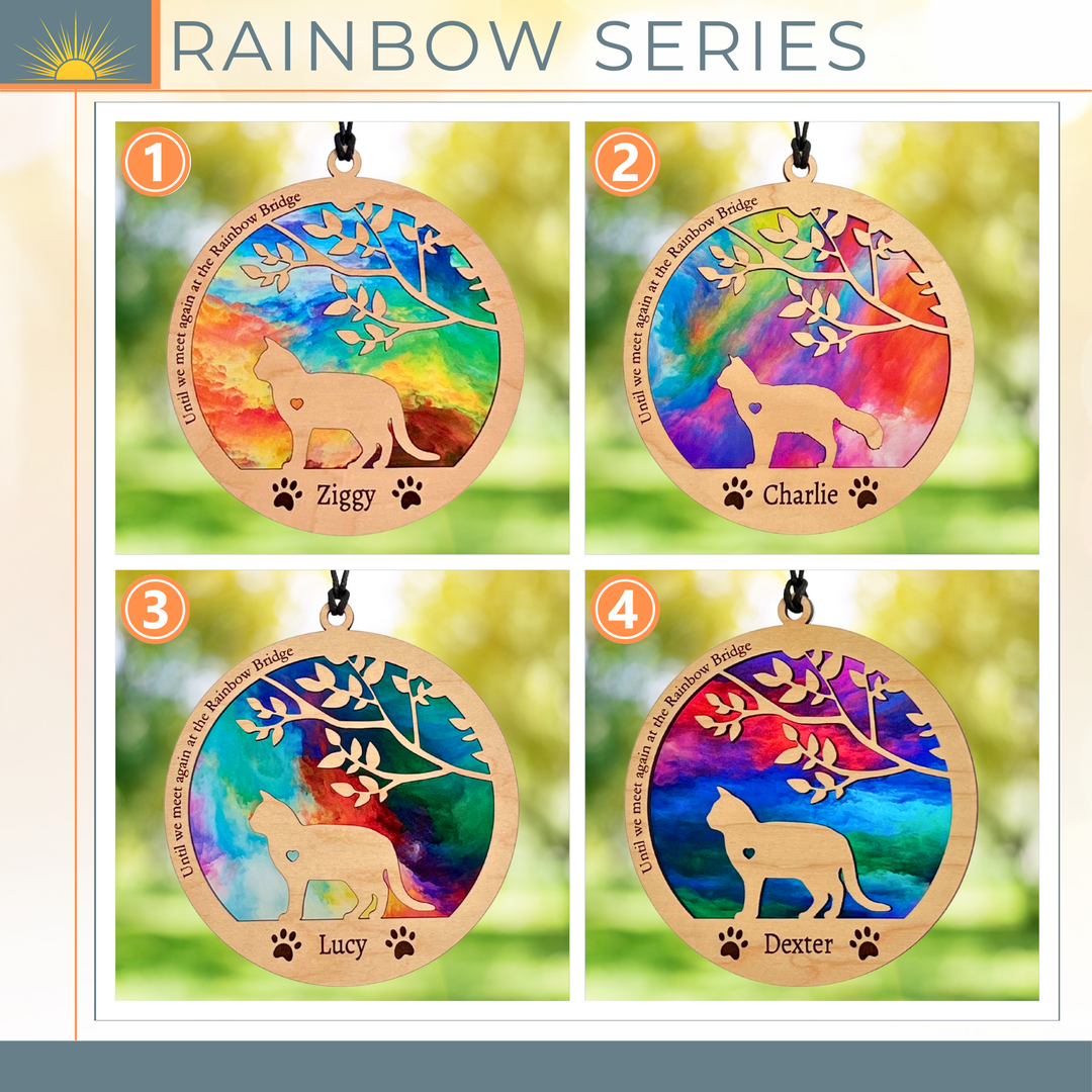 Cat Memorial Suncatcher - Rainbow Series