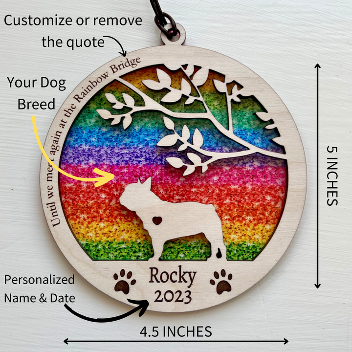 Rainbow Bridge Dog Memorial Suncatcher