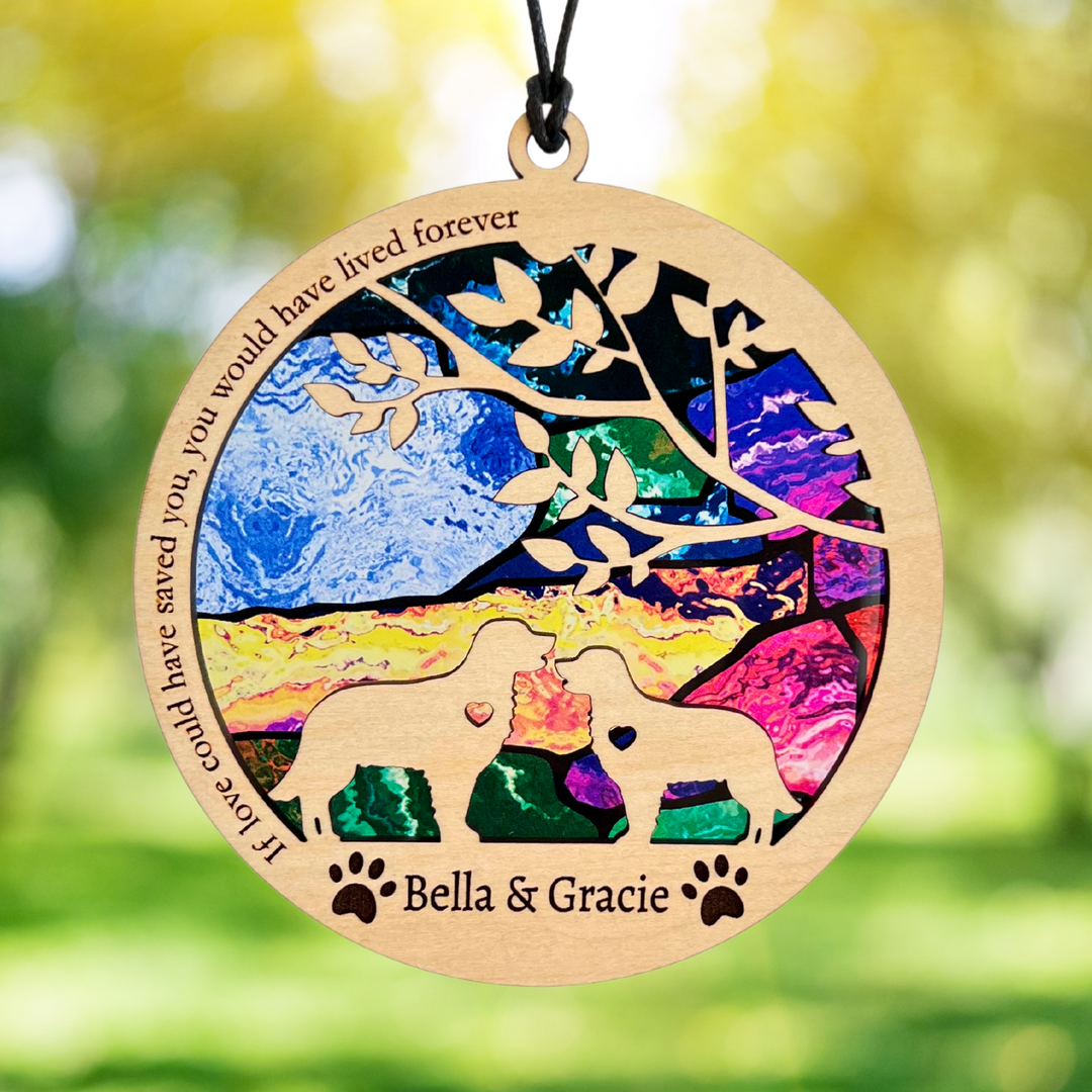 Dog Memorial Suncatcher - Multiple Dogs - Mosaic Series