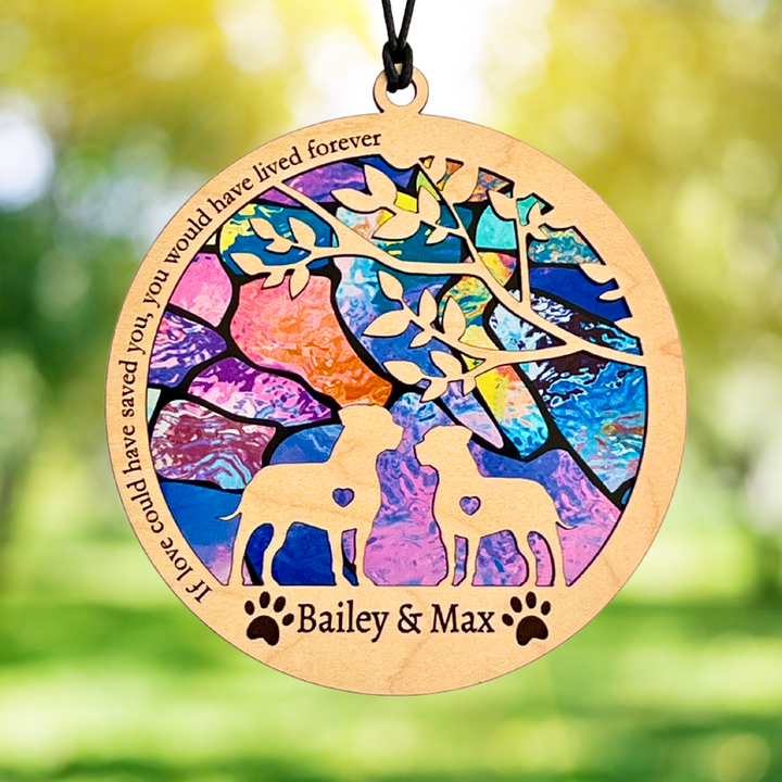 Dog Memorial Suncatcher - Multiple Dogs - Mosaic Series