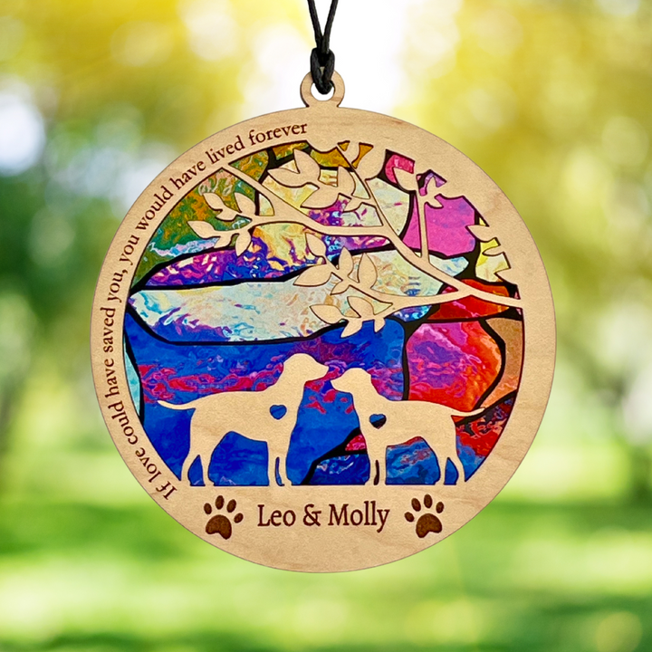 Dog Memorial Suncatcher - Multiple Dogs - Mosaic Series