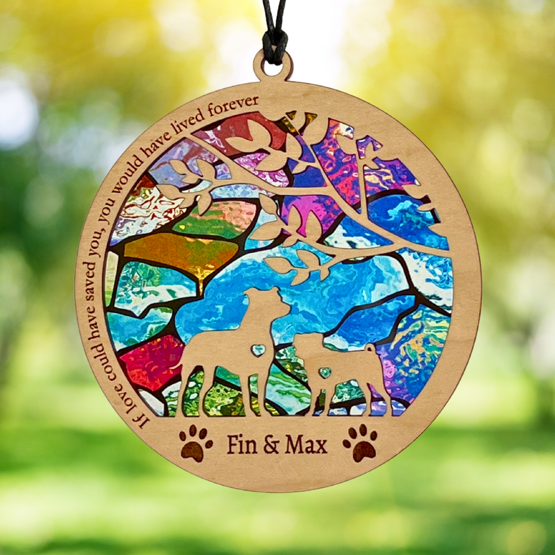 Dog Memorial Suncatcher - Multiple Dogs - Mosaic Series