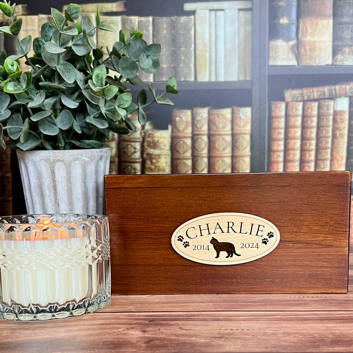 Custom Cat Memorial Plaque for Cremation Urn