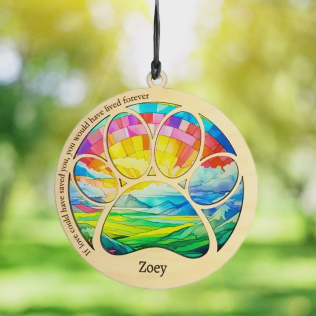 Pet Memorial Suncatcher - Paw Design