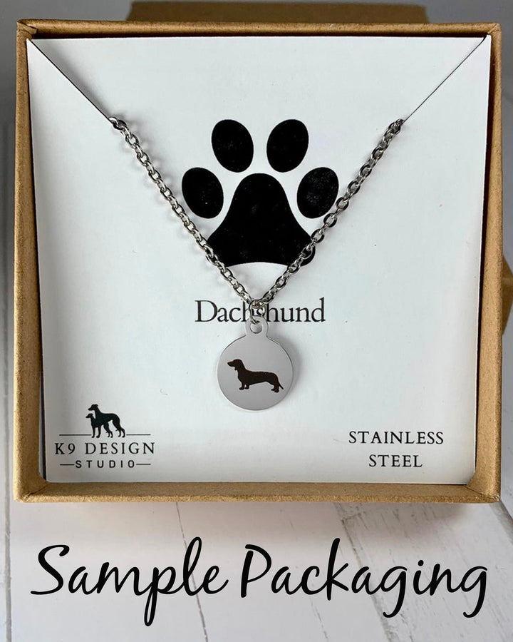 Golden Retriever Necklace | Simple Silhouette | Charm Style on 18" Chain | Stainless Steel | Laser Engraved