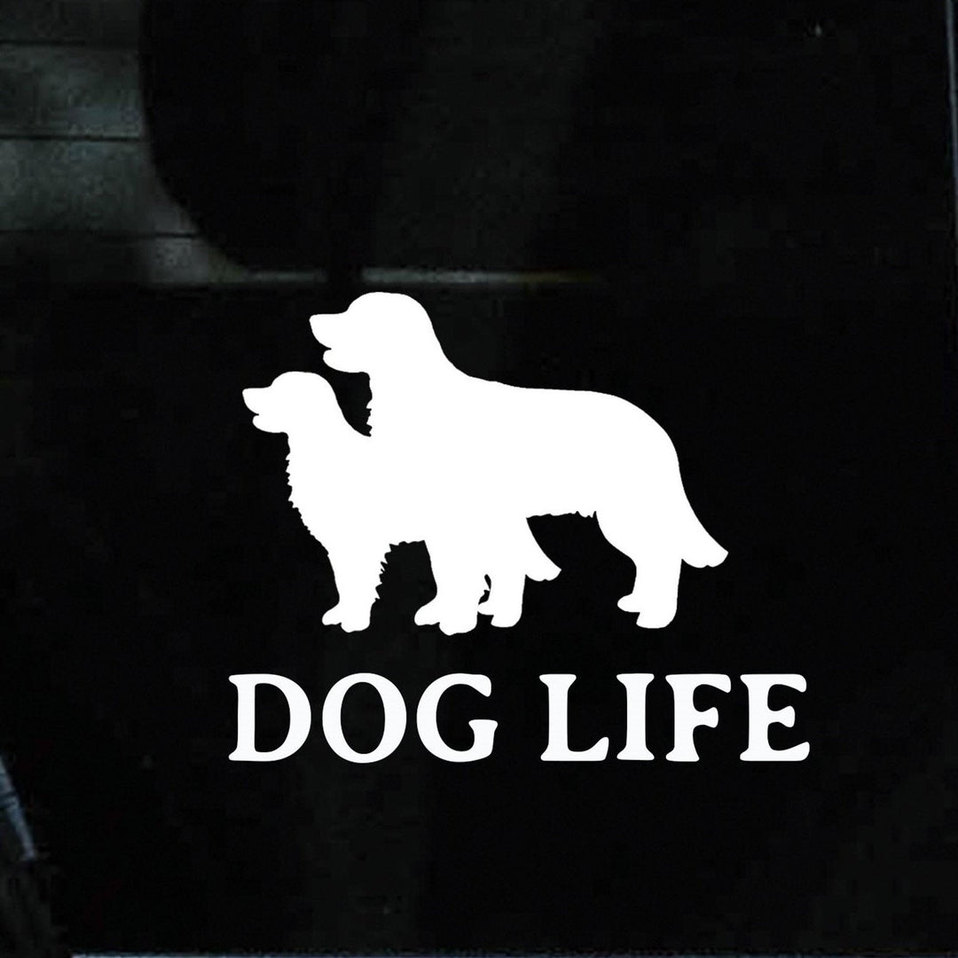 Dog Life Car Decal | 400+ Breeds Available | Dog Life | Permanent Outdoor Vinyl | 4"x4" | White Matte Car Decal