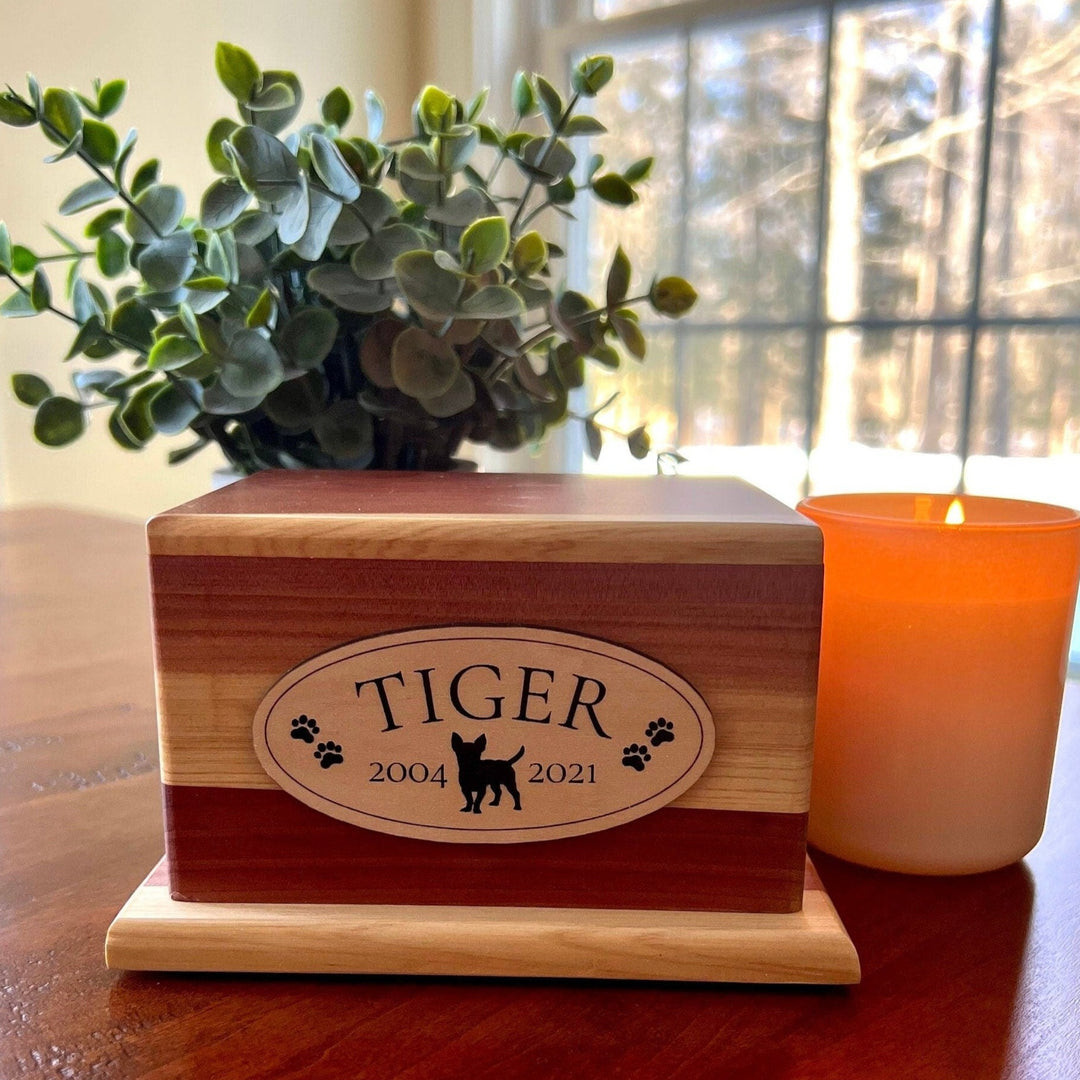Plaque for Dog Urn (No Urn Included), Personalized with breed, name and dates