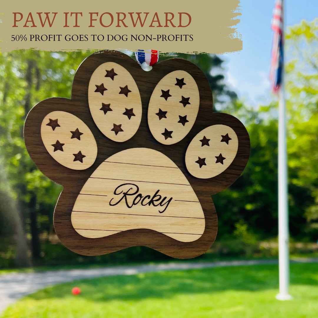 Personalized Dog Paw Ornament Decoration, PAW IT FORWARD, Supports Dog Non-Profit Organizations, Give Back Program