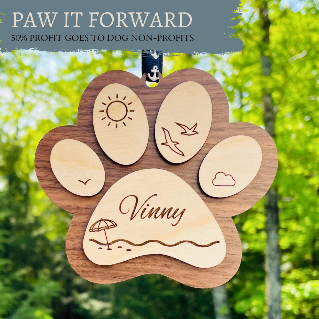 Personalized Dog Paw Ornament Decoration, PAW IT FORWARD, Supports Dog Non-Profit Organizations, Give Back Program